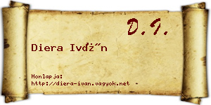 Diera Iván névjegykártya